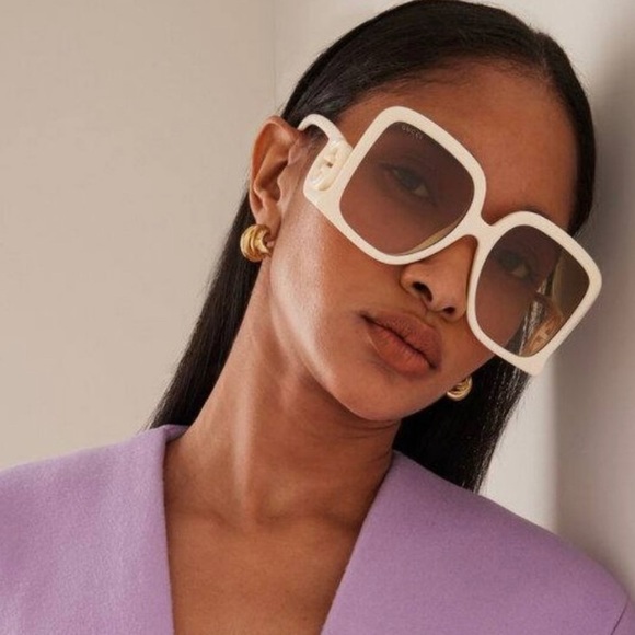 NEW GUCCI GG1326S 002 SQUARE WOMEN NUDE OVERSIZED SUNGLASSES GUCCI - Picture 5 of 16